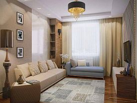 Ковер из полиэстера CUBA-A F387 BEIGE