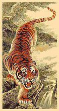 Шерстяной пейзажный ковер с тигром Chinggis Тигр 4S009-012А