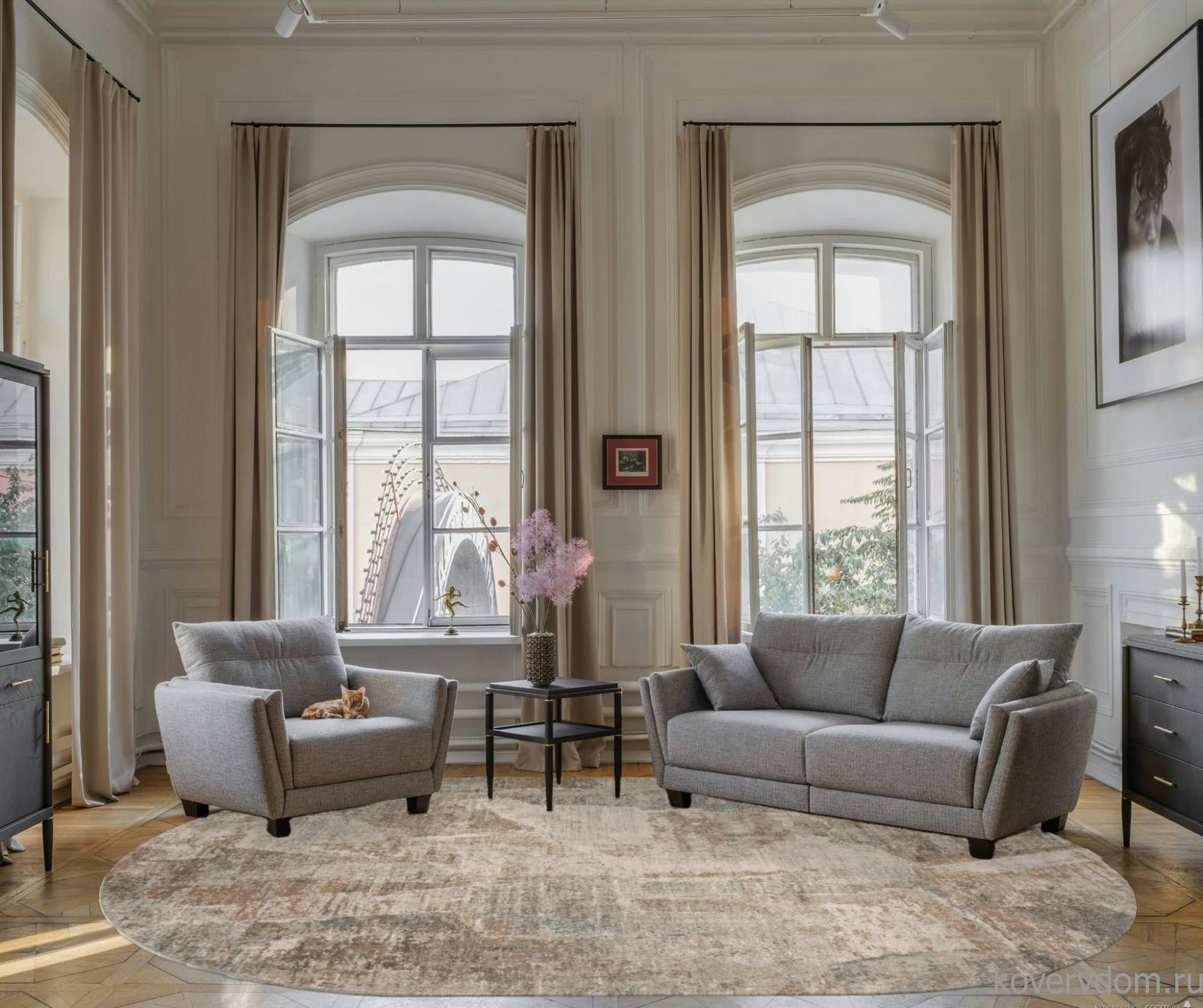 Ковер AFINA F428AB BEIGE / PUDRA Овал Ковер AFINA F428AB BEIGE / PUDRA Овал