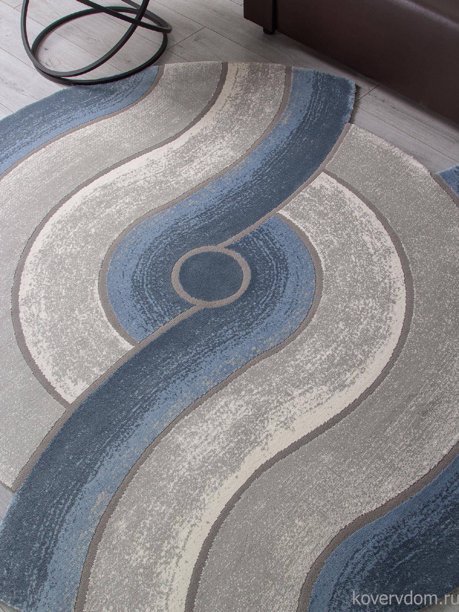 Ковер SAFIR 00836T GREY / BLUE Круг Ковер SAFIR 00836T GREY / BLUE Круг