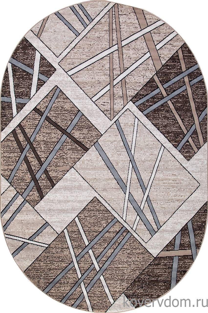 Ковер SIERRA D487 BEIGE-BROWN Овал