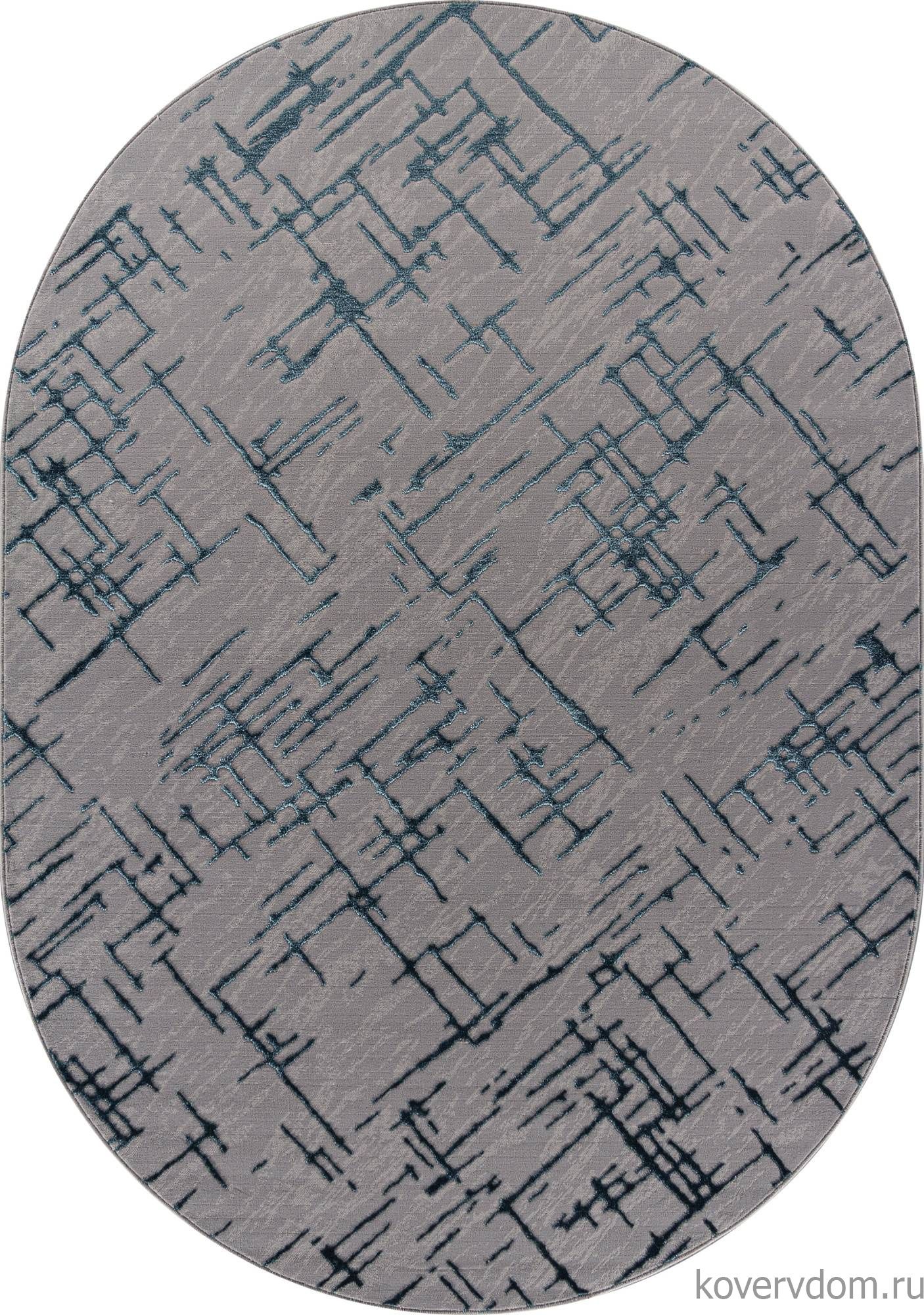 Ковер LIMAN F164 GRAY-D.BLUE Овал Ковер LIMAN F164 GRAY-D.BLUE Овал