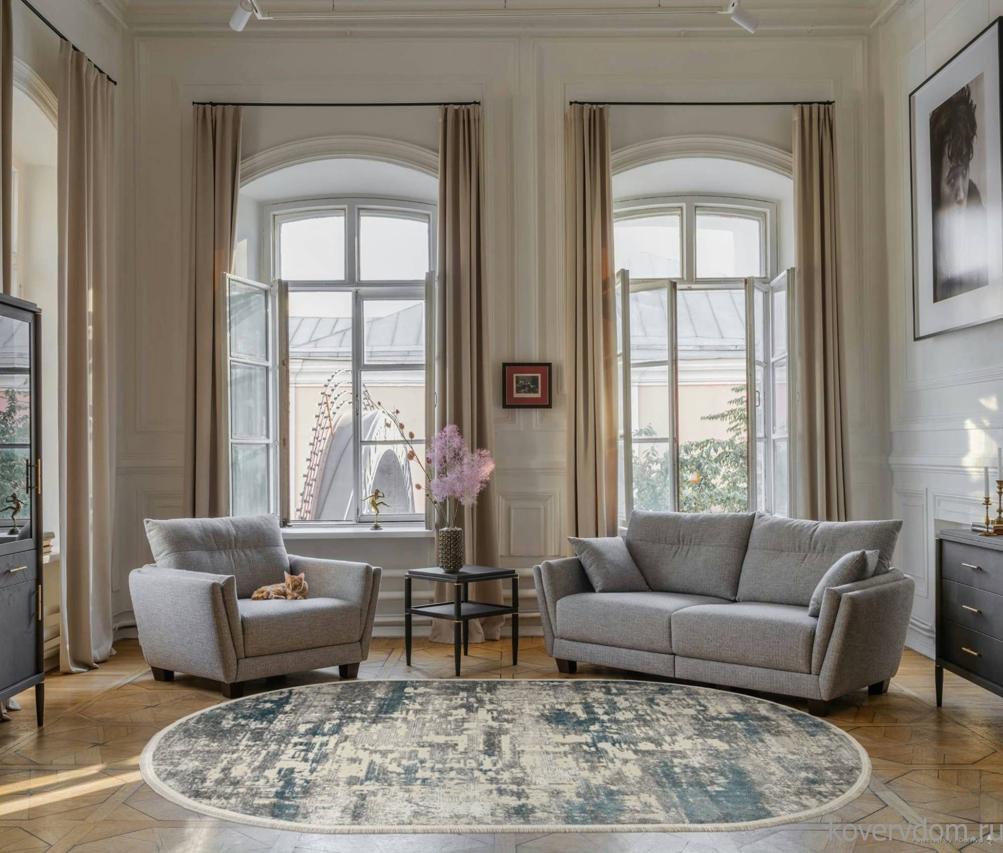 Ковер MARMARIS 26941A GRY / BLUE Овал Ковер MARMARIS 26941A GRY / BLUE Овал