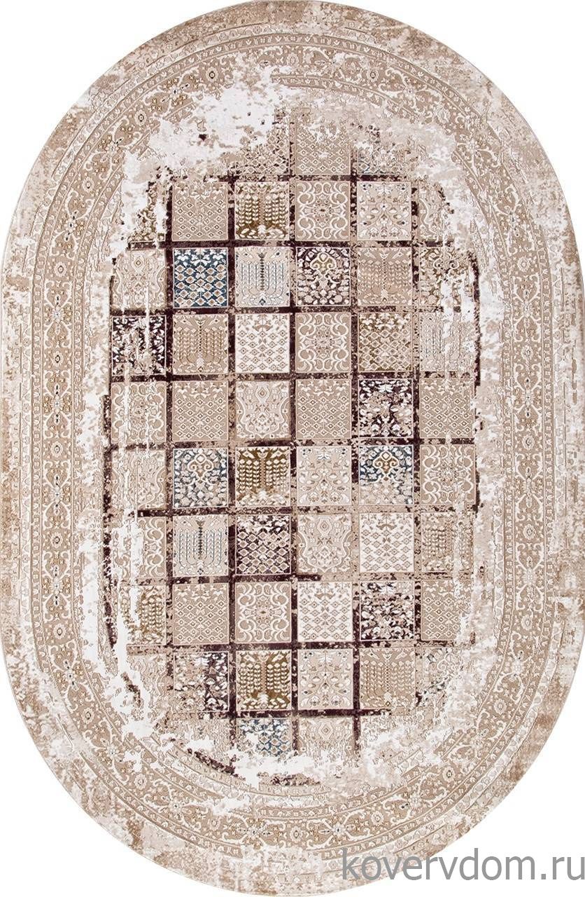Ковер QUANTUM-A 03004B BROWN / BROWN Овал